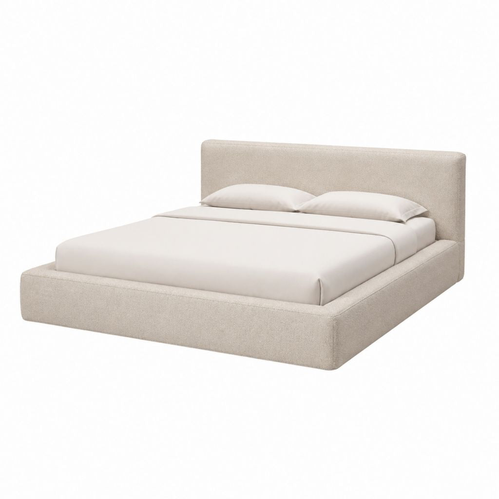 Stauraumbett Polsterbett Sandbeige Polyester Rechteckig 180 x 200 cm