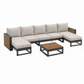Gartenlounge Set 5-Sitzer Beige Aluminium rechteckig 300 x 210 x 65 cm