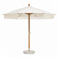 Sonnenschirm Set mit Schirmständer Cremeweiß Polyester Eukalyptusholz Rund Ø 300 cm Höhe 250 cm