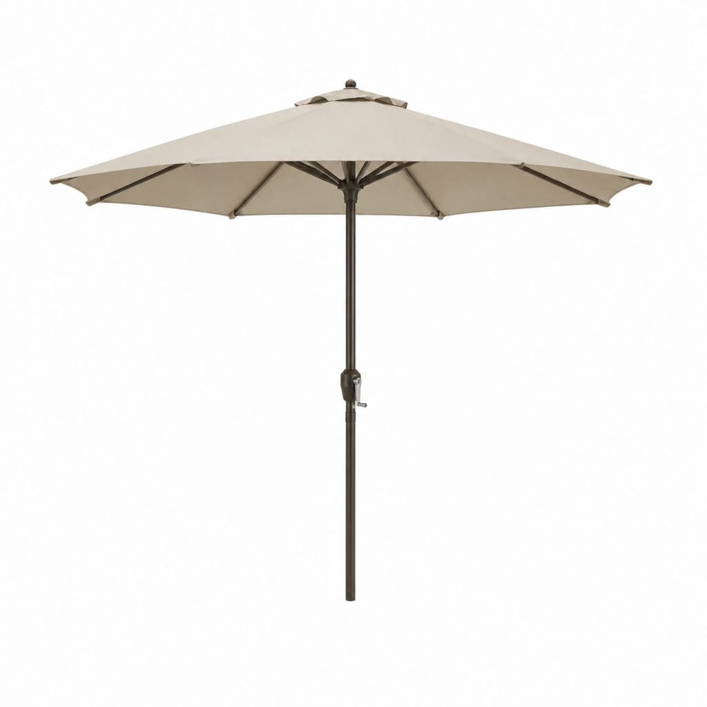 Sonnenschirm Mittelstockschirm Beige Polyester Rund Ø 300 cm
