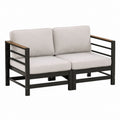 2-Sitzer Gartensofa Set Beige mit Stahlrahmen 126 x 70 x 75 cm