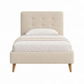 Polsterbett mit Bettkasten Beige Polyester 140 x 200 cm