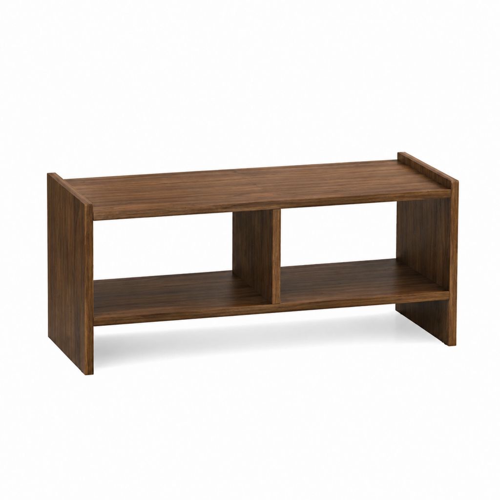 Couchtisch mit Ablagefächern Nussbaum Dekor Spanplatte Rechteckig 110 x 50 x 45 cm