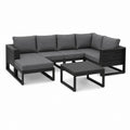 5-teiliges Gartenlounge Set Anthrazit Aluminium L-Form 280 x 210 x 65 cm mit Couchtisch