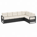 6-teiliges Garten-Lounge-Set Creme Anthrazit Aluminium L-Form 280 x 210 x 64 cm