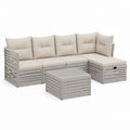 Gartenlounge Ecksofa Set Grau Aluminium Polyester mit Couchtisch 220 x 150 x 85 cm