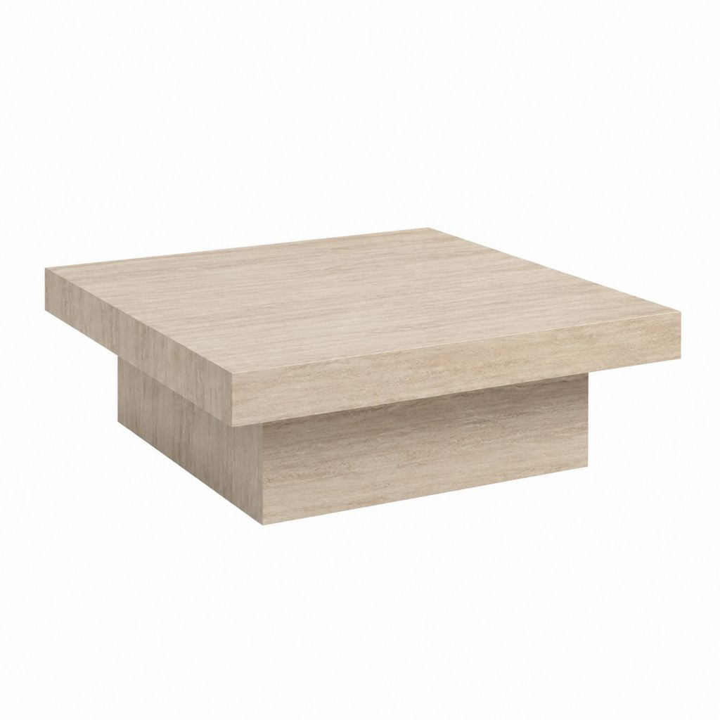 Couchtisch quadratisch Eiche hell Spanplatte 80 x 80 x 30 cm